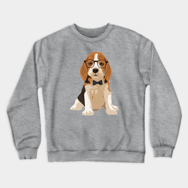Cute Hipster Beagle Puppy Dog T-Shirt for Dog Lovers Crewneck Sweatshirt by riin92